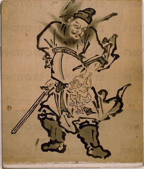 Shôki the Demon Queller, from an album of paintings of Shôki, Edo period (1615-1868), Edo period, 18th century.