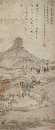 Planting Fragrant Fungus at the Tiaozhou'an, Ming dynasty (1368-1644), 1627 (?). Attributed to Chen Guan.