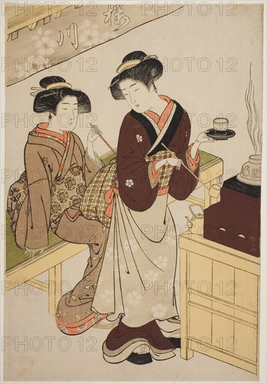 The Sakuragawa Teahouse, c. 1777. Attributed to Kitao Shigemasa.