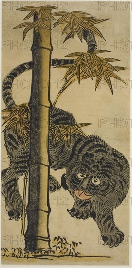 Bamboo and Tiger, c. 1725. Attributed to Nishimura Shigenaga.