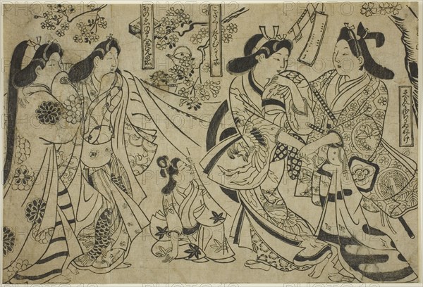 Flirtation under the Cherry Tree, c. 1684/98. Attributed to Sugimura Jihei.