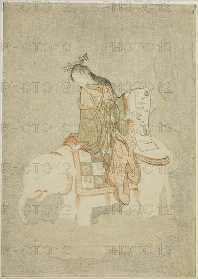 Courtesan on White Elephant, 1765. Attributed to Suzuki Harunobu.