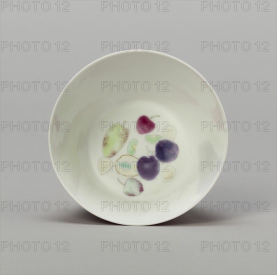 Cup with Stylized Fruit: Plums, Cherries, Melon, and Seeds, Qing dynasty (1644-1911), Kangxi reign mark and period (1662-1722).