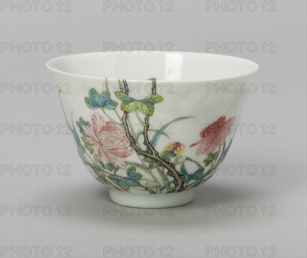 Teabowl with Mufurong (Hibiscus) and Dragonfly, Qing dynasty (1644-1911), Yongzheng reign mark and period (1723-1735).