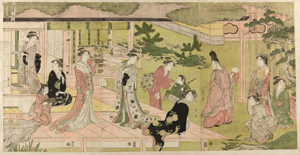 Wakana, Part 1 (Wakana, jo), from the series "A Fashionable Parody of the Tale of Genji (Furyu yatsushi Genji)", c. 1789/94.