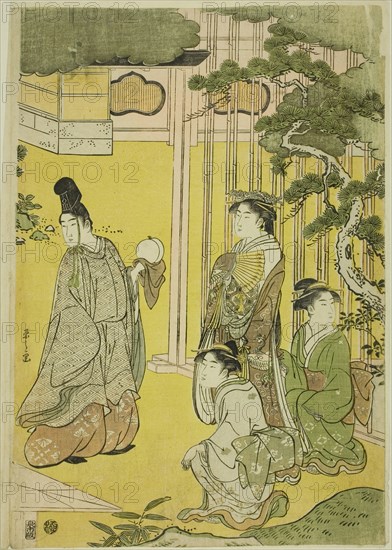 Wakana, Part 1 (Wakana, jo), from the series "A Fashionable Parody of the Tale of Genji (Furyu yatsushi Genji)", c. 1789/94.