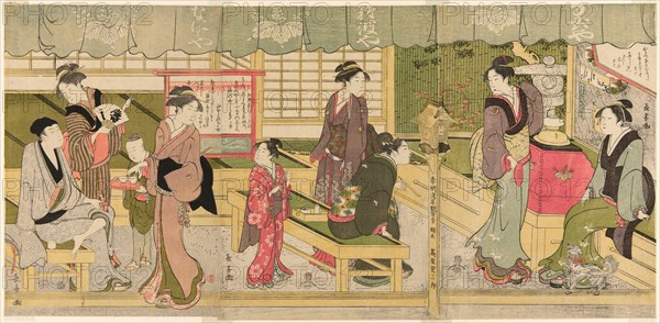 The Front Room of the Naniwaya (Naniwaya misesaki), c. 1800.