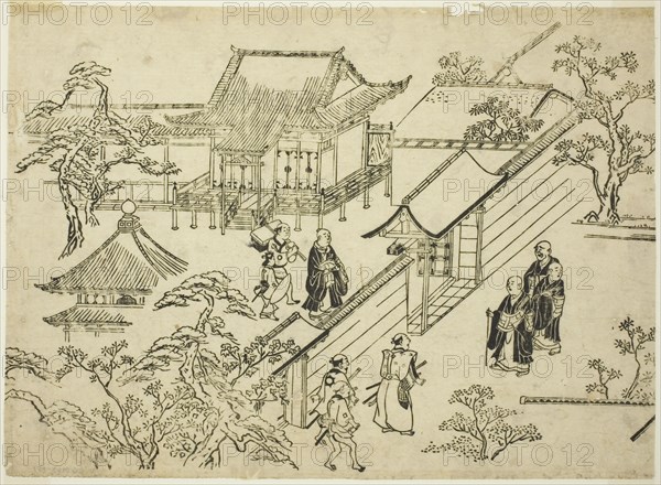 Honbo, from the series "Scenes of Flower-viewing at Ueno (Ueno hanami no tei)", c. 1681/84.