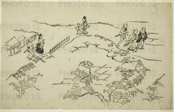 Emon Hill, from the series "The Appearance of Yoshiwara (Yoshiwara no tei)", c. 1681/84.