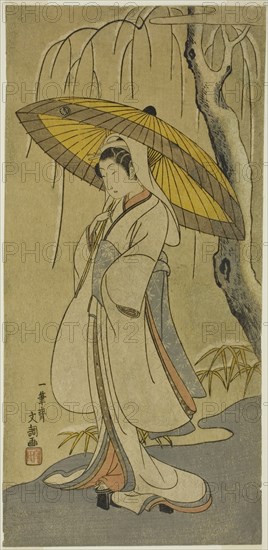 The Actor Segawa Kikunojo II as the Heron Maiden in the play "Cotton Wadding of Izu Protecting the Matrimonial Chrysanthemums (Myoto-giku Izu no Kisewata)," performed at the Ichimura Theater from the first day of the eleventh month, 1770, 1770.
