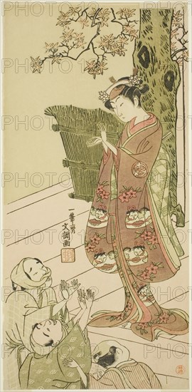 The Actor Arashi Hinaji I, Possibly as Yuya Gozen in the Play Ima o Sakari Suehiro Genji (The Genji Clan Now at Its Zenith), Performed at the Nakamura Theater from the First Day of the Eleventh Month, 1768, c. 1768.