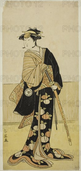 The Actor Iwai Hanshiro IV as Tonase (?) in the Play Kanadehon Chushingura (?), Performed at the Kiri Theater (?) in the Eighth Month, 1787 (?), c. 1787.