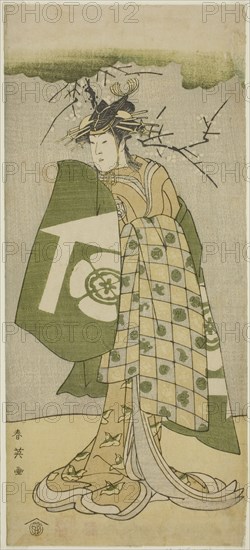 The Actor Osagawa Tsuneyo II as Oiso no Tora in the Play Gohiiki no Hana Aikyo Soga, Performed at the Kawarazaki Theater in the First Month, 1794, c. 1794.