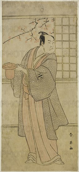 The Actor Kataoka Nizaemon VII as Yoshidaya Kizaemon in the Play Edo Sunago Kichirei Soga, Performed at the Miyako Theater in the First Month, 1795, c. 1795.