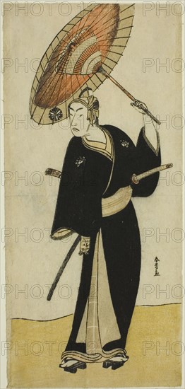 The Actor Matsumoto Koshiro IV as Sukeroku in the Play Sukeroku Yukari no Edo-zakura, Performed at the Ichimura Theater in the Sixth Month, 1782, c. 1782.