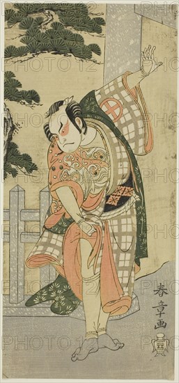 The Actor Otani Hiroji III in a Stage Pose (Mie) before a Shrine Gateway, Japan, c. 1769/1770.