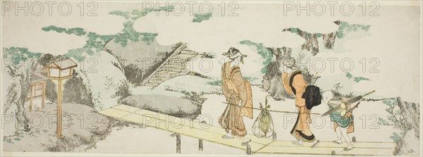 On the footbridge, Japan, n.d.