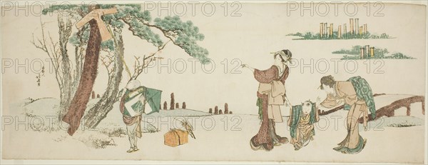 Boy releasing a kite, Japan, c. 1800/10.