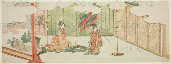 Young girl dancing at nobleman's mansion, Japan, 1805.