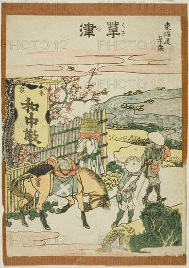 Kusatsu, from the series "Fifty-three Stations of the Tokaido (Tokaido gojusan tsugi)", Japan, c. 1806.