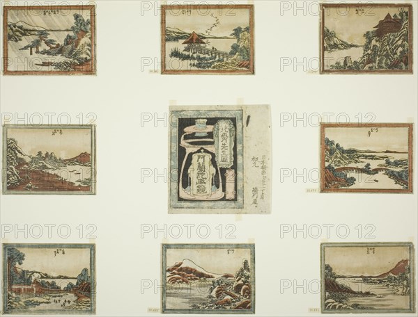 Eight Views of Omi in Etching Style (Doban Omi hakkei) and cover sheet, Japan, 1804/16.