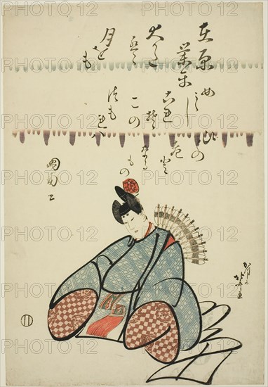 The Poet Ariwara no Narihira, from the series Six Immortal Poets (Rokkasen), Japan, c. 1798.