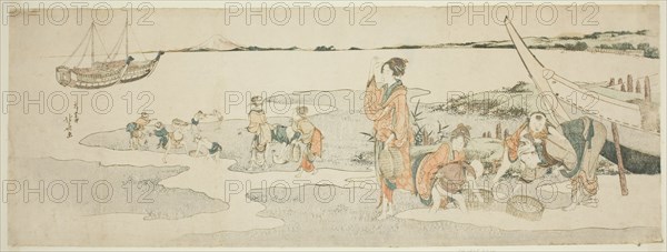 Shellfish gathering, Japan, c. 1800.