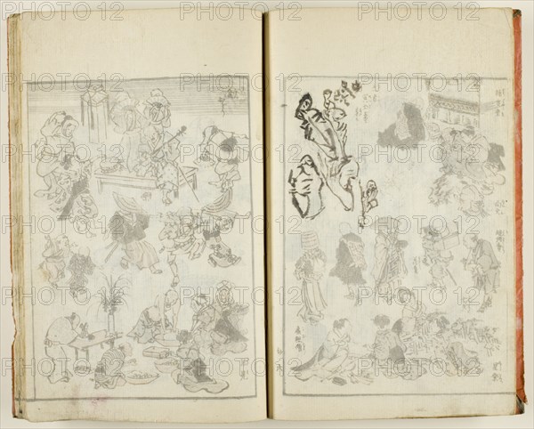Ukiyo gafu (Book of Keisai's Popular Pictures), one vol. of 10, Japan, 19th century.