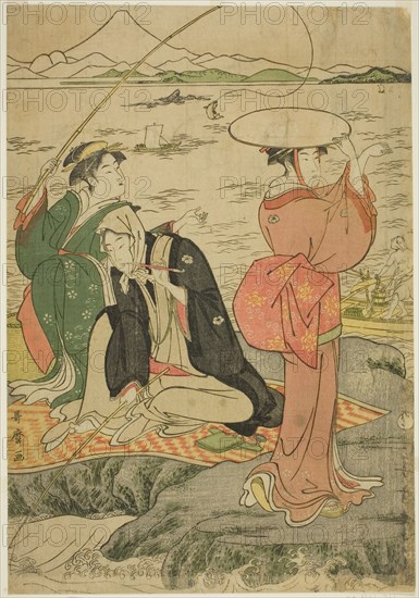 Fishing at Iwaya, Enoshima, Japan, c. 1790.