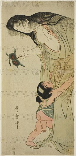 Yamauba Holding Chestnuts while Kintaro Reaches for Them, Japan, c. 1804/05.