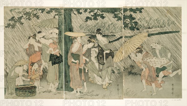 Sheltering from a Sudden Shower, Japan, c. 1799/1800.
