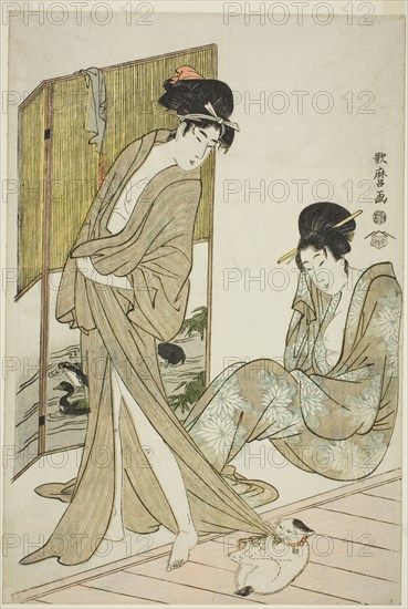 Two Young Women after a Bath, Japan, c. 1803.