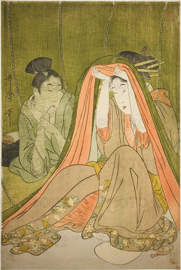 Emerging from a Mosquito Net, Japan, c. 1797/1800.