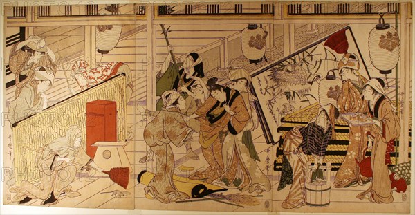 House cleaning in preparation for the New Year, Japan, late 1790s.