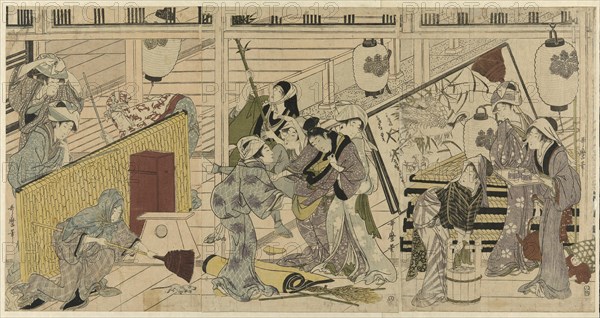 House cleaning in preparation for the New Year, Japan, c. 1797/99.