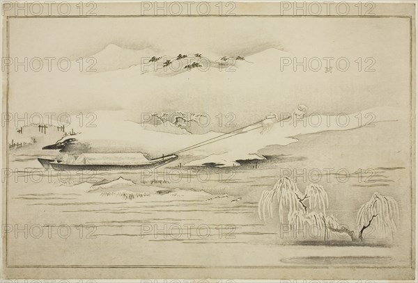 Towing a Barge in the Snow, from the album The Silver World, Japan, 1790.