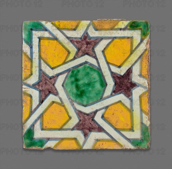 Square Tile, Morocco, Late 19th century.