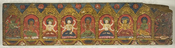 One of a Pair of Magical Charms (Dharani) Manuscript Covers, 18th century.