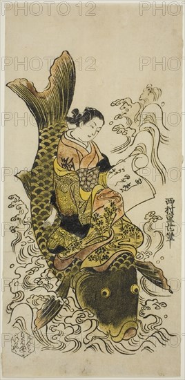 Courtesan Riding a Carp (parody of the Daoist Immortal Kinko [Chinese: Qin Gao]), c. 1730s.