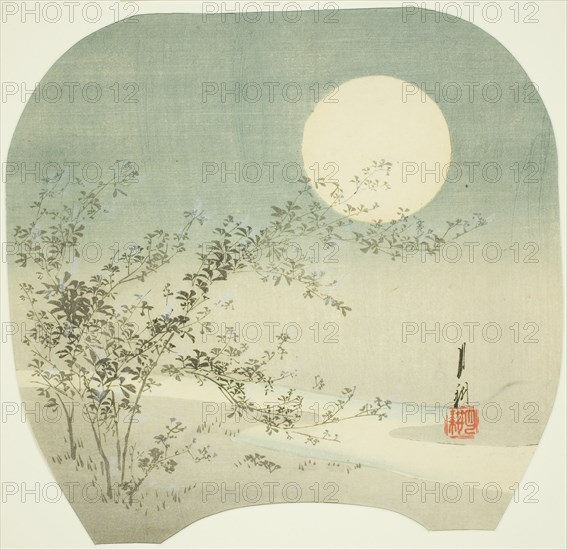 Full Moon and Autumn Flowers by the Stream, c. 1895.