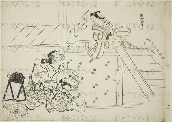 A Woman Nomori (Onna Nomori), no. 11 from a series of 12 prints depicting parodies of plays, c. 1716/35.