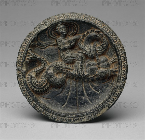 Palette with Sea Nymph (Nereid) Riding on a Sea Monster, 1st century B.C./early 1st century A.D. Ancient region of Gandhara (modern Pakistan).