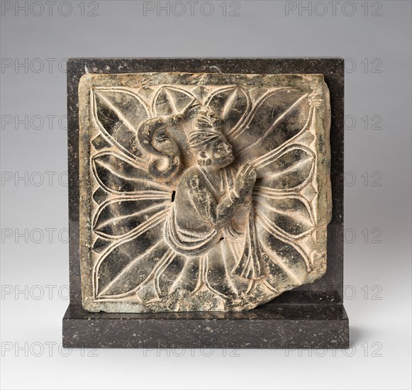 Serpent King (Nagaraja) Emerging from a Lotus, 2nd century. Ancient region of Gandhara (modern Pakistan).