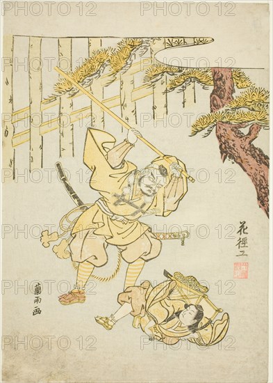 Yoshitsune and Benkei at Ataka barrier, 1765.