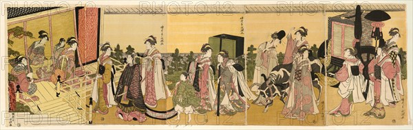 Parody of Prince Genji and his procession, c. 1790/1800.