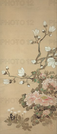 Peonies, Magnolia, and Dandelions, 18th century.