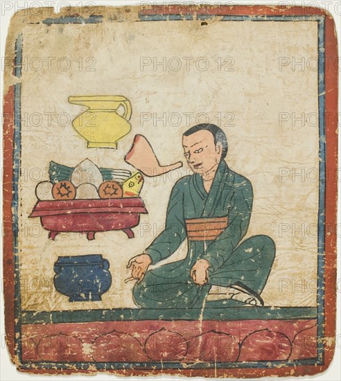 Presentation of Offerings, from a Set of Initiation Cards (Tsakali), 14th/15th century.