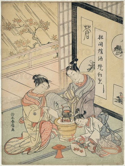 Burning Maple Leaves to Heat Sake, c. 1768.