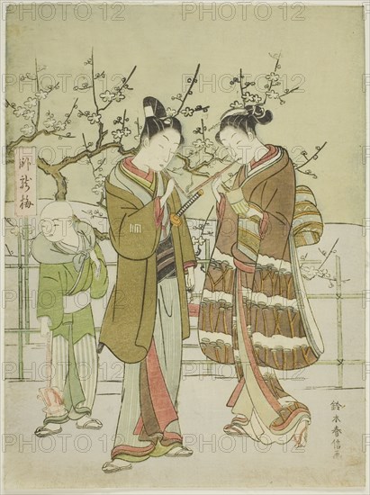 Giving a Light by the Garyubai Plum Tree, c. 1767/68.