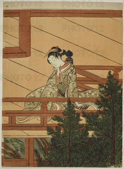 Young Woman Seated on the Balcony of Kiyomizu Temple, c. 1766.